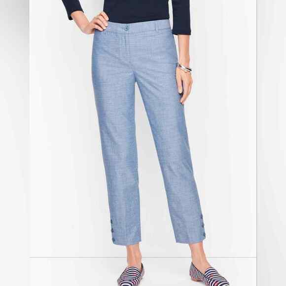 Talbots Pants - Talbots the‎ perfect crop 3 button Chambray blue plus size 16WP NEW!!